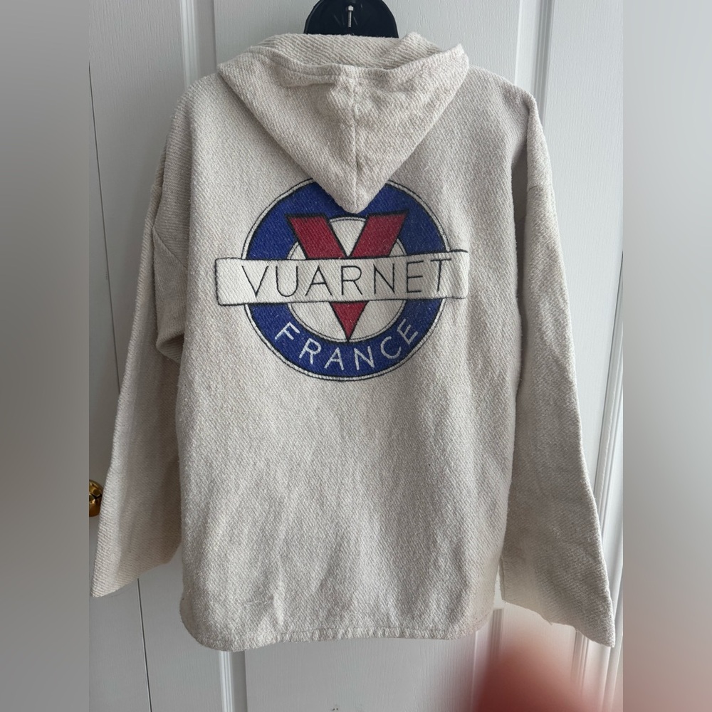 Vintage 90’s Vuarnet France Logo Beige Hoodie